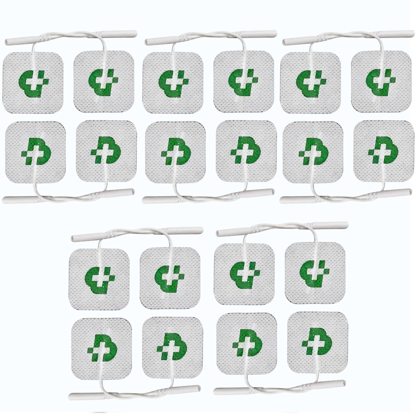 TESMED Équipement Haut de Gamme : Set de 27 Électrodes (20 Électrodes 50x50mm + 4 Électrodes 50x100mm + 1 ABS Pad Tesmed + 2 Électrodes Genou Tesmed), Compatibles avec Toutes les Marques d'Électrostimulateurs avec Câbles à Fiche de 2 mm