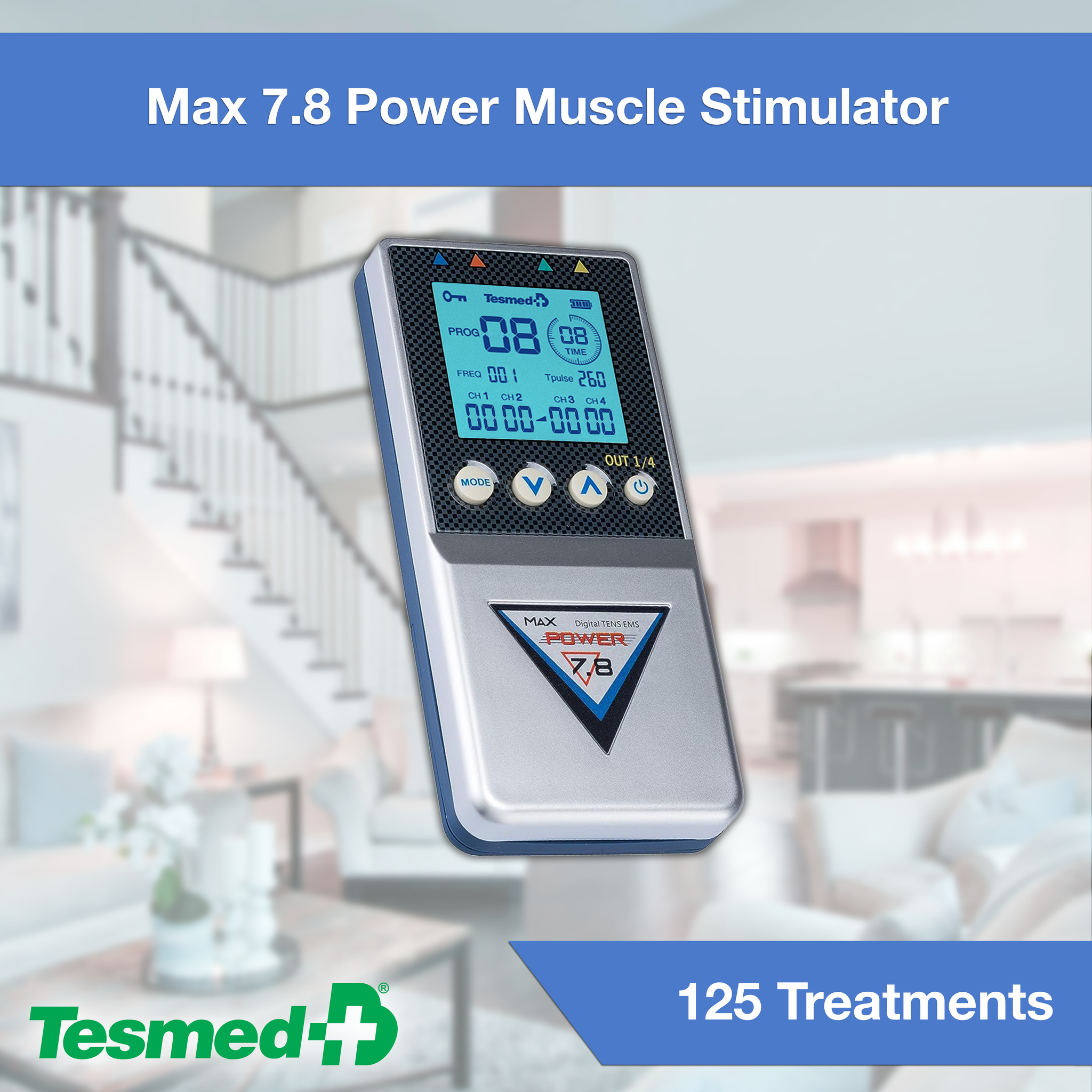 Electrostimulateur musculaire Tesmed MAX 7.8 avec 4 canaux
