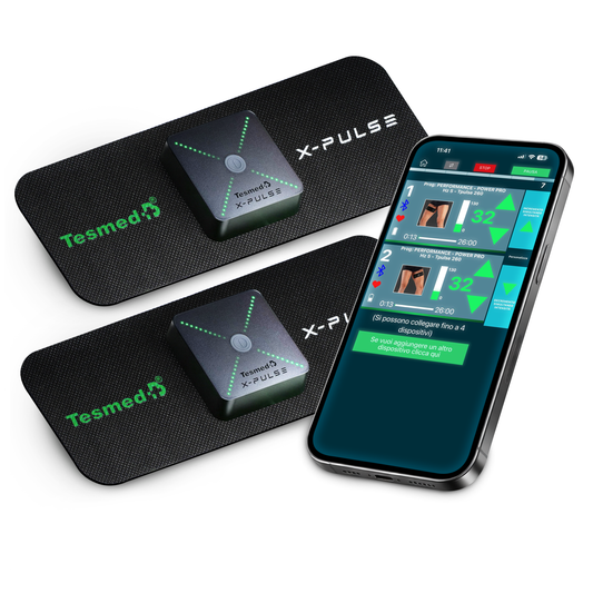 TESMED X-Pulse Électrostimulateur Musculaire Rechargeable Sans Fil EMS avec Application – 2 Appareils Inclus, Programmes Personnalisables Illimités, Multi-Zones, 130 Niveaux d'Intensité, Le Plus Puissant