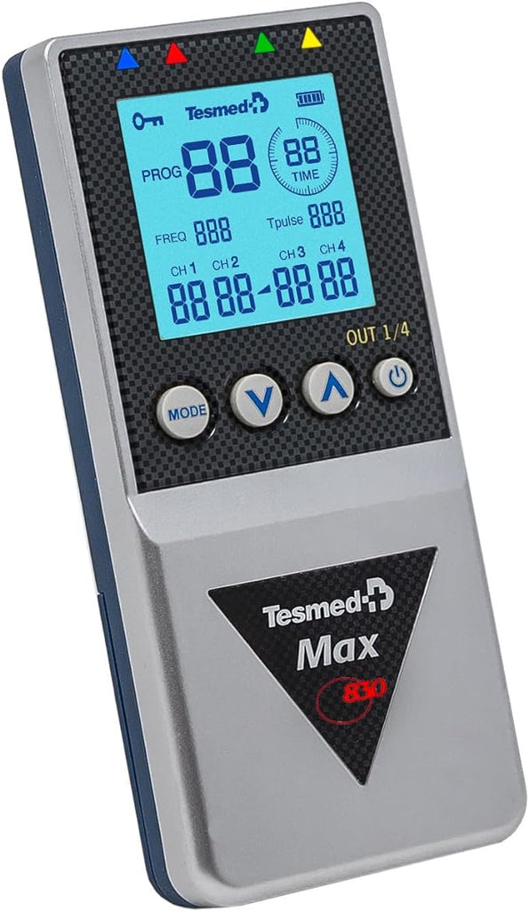 Elettrostimolatore muscolare professionale Tesmed MAX 830 con 4 canali  e 20 elettrodi