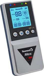 TESMED Max 830: Électrostimulateur Musculaire Professionnel Rechargeable - Renforcement, Contractures et Imperfections, Massages Tens - 4 Canaux, avec 20 Électrodes - 115 Programmes, 99 Intensités